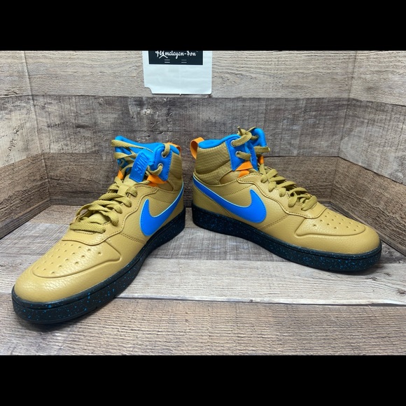 Nike Court Borough Mid 2 Boot 'Club Gold Blue Hero BQ5440-701 Youth Size 7Y New - Picture 8 of 11
